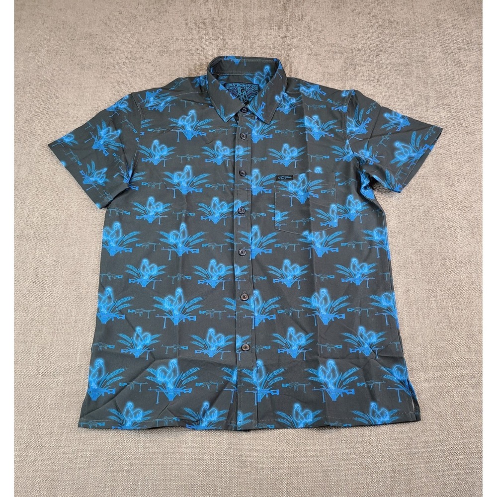 Retro Rifle Shirt Mens M V2 Anniversary Rooster Performance Stretch - Picture 2 of 7